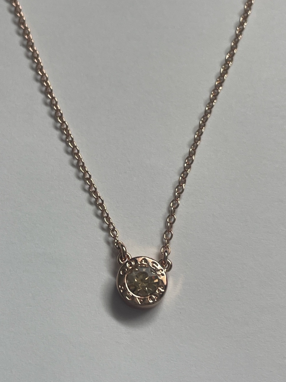 Coach Open Circle Rose Gold CZ Necklace